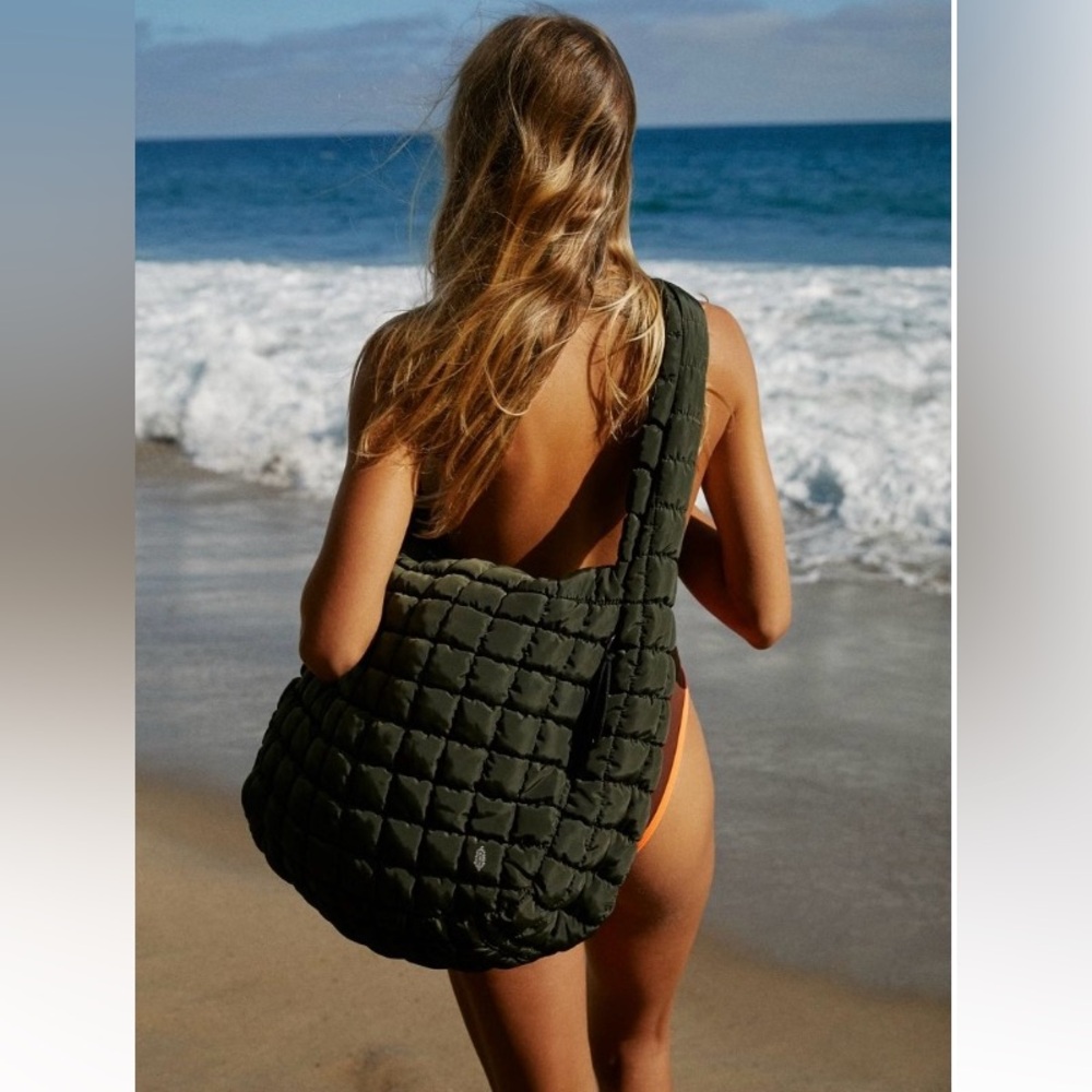 Free People Movement ~ Quilted Carryall Bag ~ Army Green ~ * NWT - Picture 8 of 9